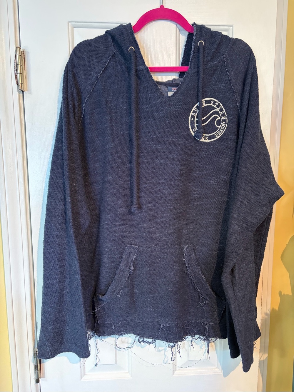 MV Sport Surf Style Distressed Navy Hooded Pullover